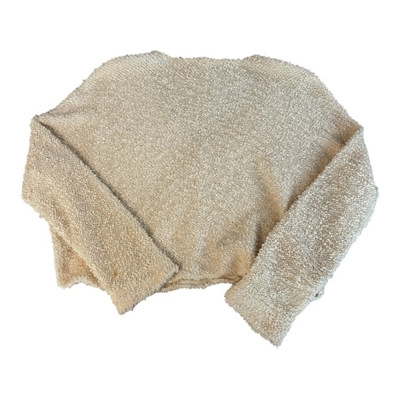 Free People Popcorn Fuzzy V neck Sweater size‎ small cream - Picture 4 of 4
